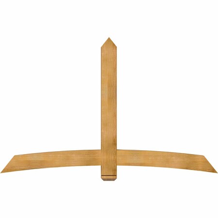 Ekena Millwork Bellingham Rough Sawn Timber Gable Bracket, Western Red Cedar, 84"W x 53"H x 4"D x 6"F, 15/12 Pitch GBW084X53X0406BEL00RWR